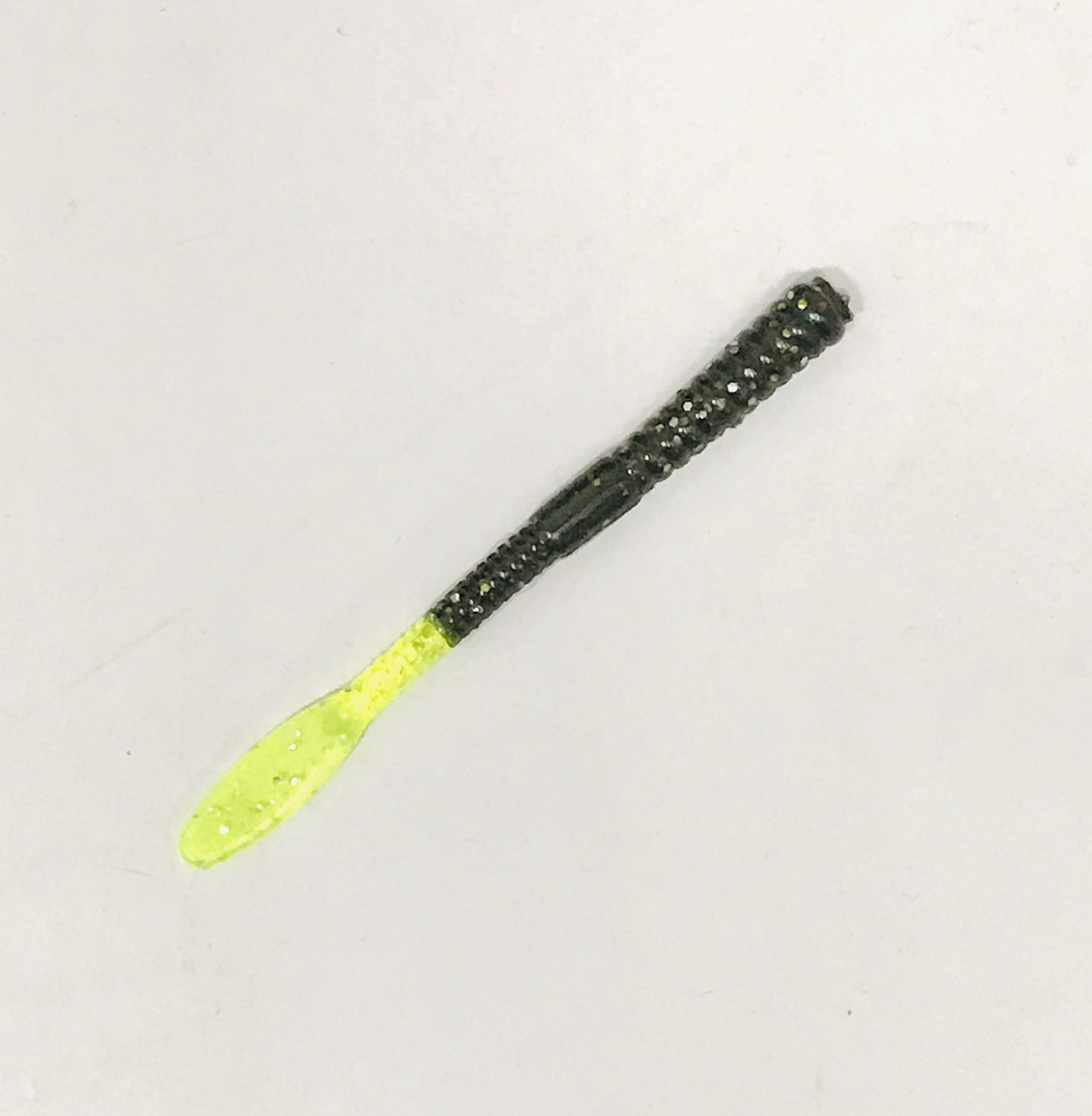 Anglers Choice Spear Tail Worm BLACK/CHARTREUSE FLAKE