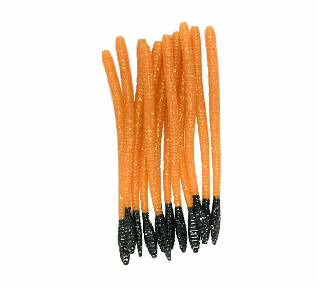 6.25 INHALER Spade Tail Orange Blacky Nightmare Steelhead Worms – Horker  Soft Baits