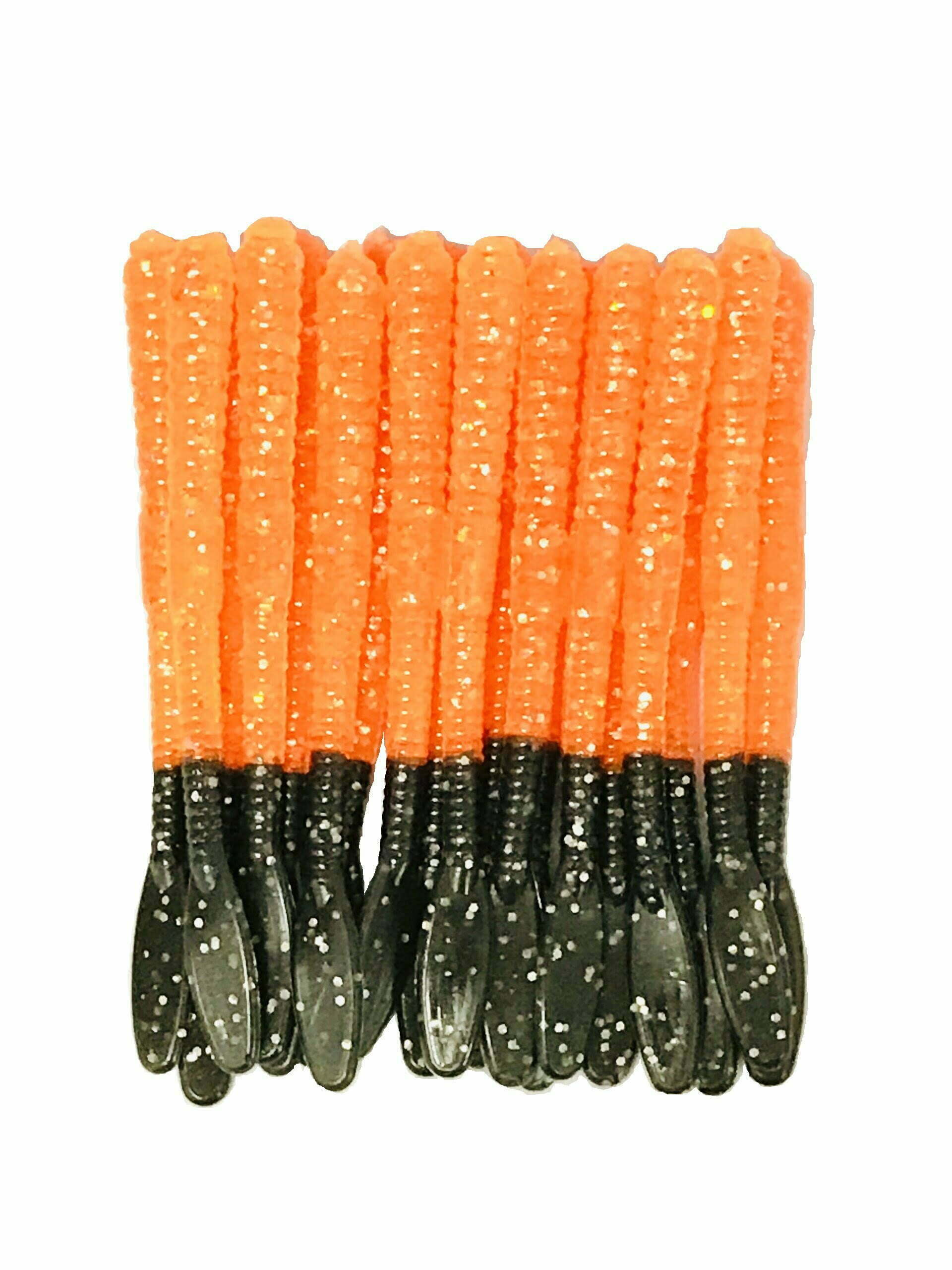 4 inch. INHALER Orange Nightmare Oly Steelhead Worms – Horker Soft Baits
