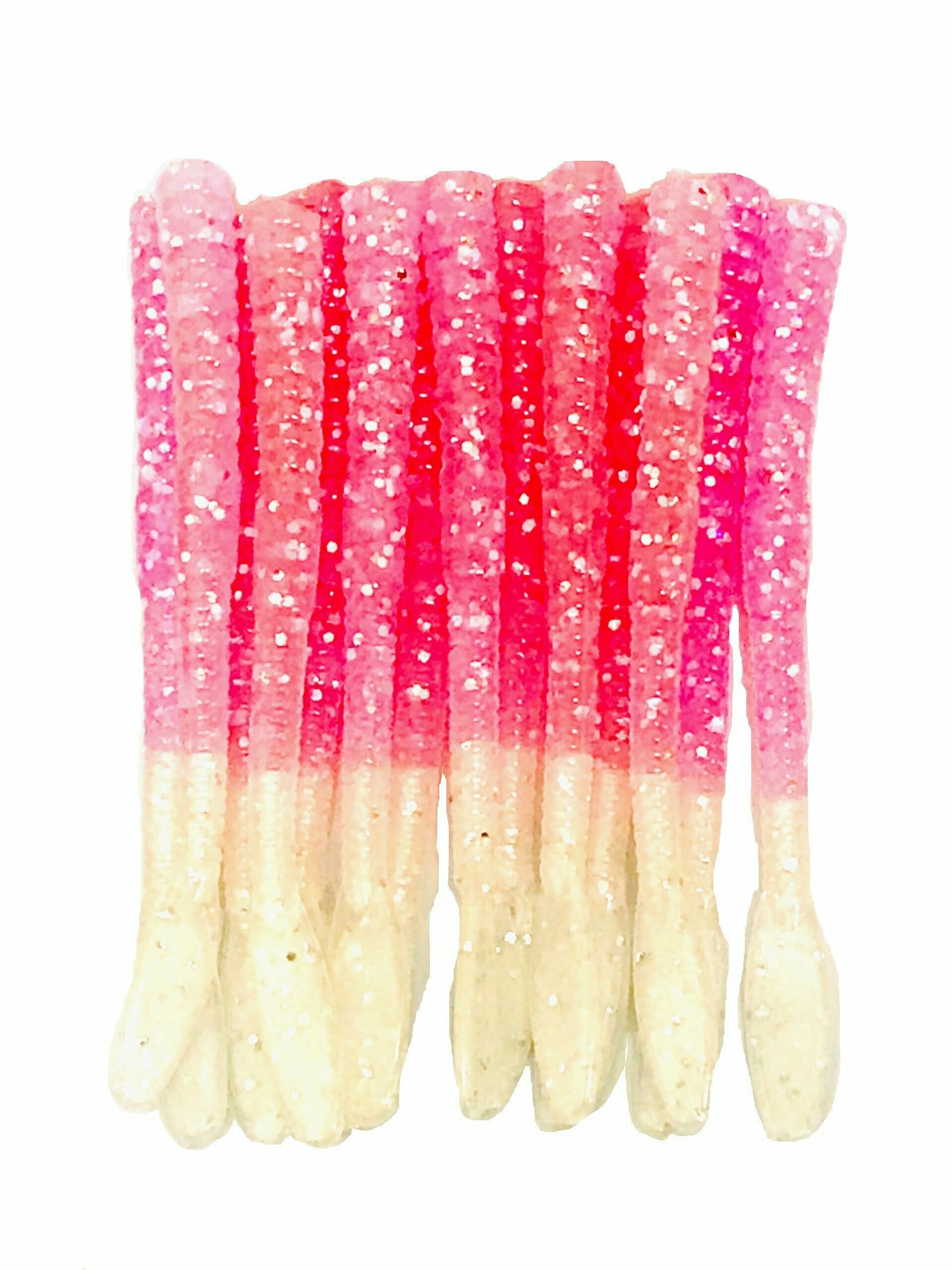 4 inch. INHALER Pink Pearl Oly Steelhead Worms – Horker Soft Baits