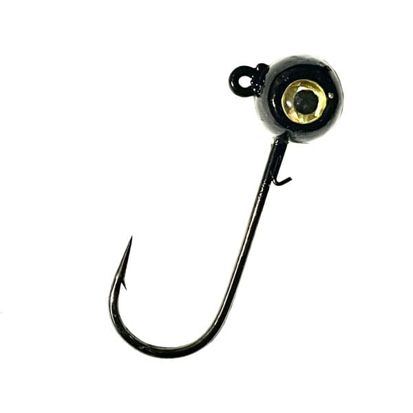 Horker solid black painted freestyle jig head with gold eye