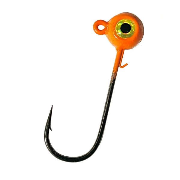 Horker solid orange painted freestyle jig head with golden eye