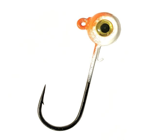 Horker orenge dusted white freestyle jig head with golden eye