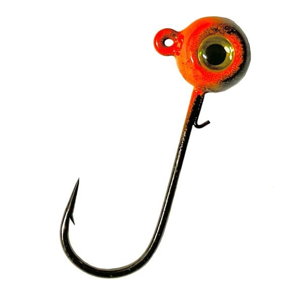 Horker red dusted black freestyle jig head with golden eye